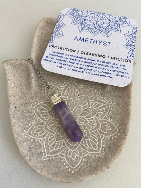 Amethyst Crystal Pendant - Dandelion Lifestyle