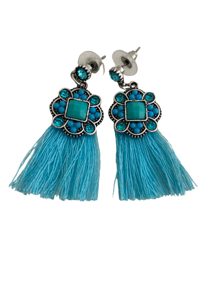 Turquoise Tassle Boho Earrings - Dandelion Lifestyle