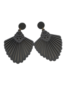 Grey Chandelier Wood Earrings - Dandelion Lifestyle