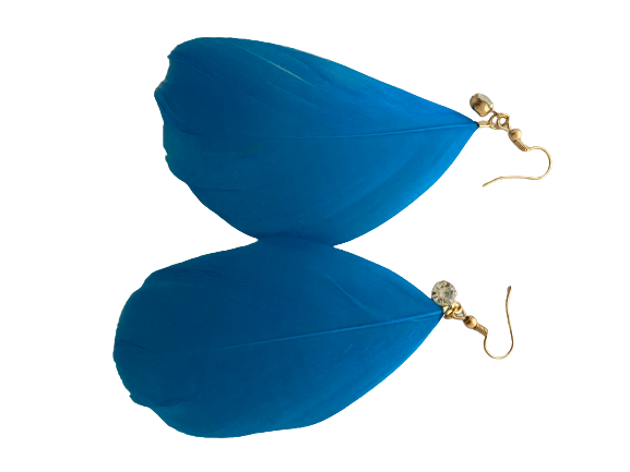 Turquoise Feather Boho Style Earrings - Dandelion Lifestyle