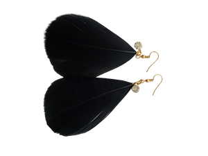 Black Feather Boho Style Earrings - Dandelion Lifestyle