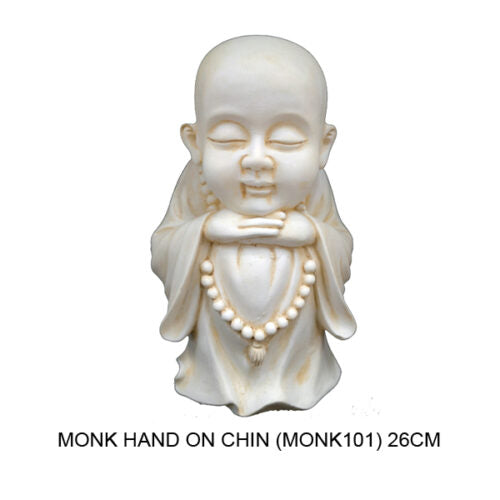 26cm Monk with hands under chin - Dandelion Lifestyle